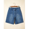 image:imageSidefeel Womens Jean Shorts High Waisted Stretchy Wide Leg Bermuda Denim Shorts Casual Loose Fit Summer Jorts with PocketsBlue