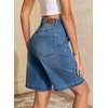 image:imageSidefeel Womens Jean Shorts High Waisted Stretchy Wide Leg Bermuda Denim Shorts Casual Loose Fit Summer Jorts with PocketsBlue