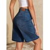 image:imageSidefeel Womens Jean Shorts High Waisted Stretchy Wide Leg Bermuda Denim Shorts Casual Loose Fit Summer Jorts with PocketsDark Blue