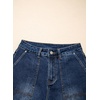 image:imageSidefeel Womens Jean Shorts High Waisted Stretchy Wide Leg Bermuda Denim Shorts Casual Loose Fit Summer Jorts with PocketsDark Blue
