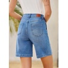 image:imageSidefeel Womens Jean Shorts High Waisted Stretchy Wide Leg Bermuda Denim Shorts Casual Loose Fit Summer Jorts with PocketsLight Blue