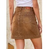 image:imageSidefeel Womens Jean Skirt High Waisted Stretch Casual Trendy Front Seam Mini Denim Skirt with PocketsBrown