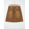 image:imageSidefeel Womens Jean Skirt High Waisted Stretch Casual Trendy Front Seam Mini Denim Skirt with PocketsBrown
