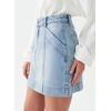 image:imageSidefeel Womens Jean Skirt High Waisted Stretch Casual Trendy Front Seam Mini Denim Skirt with PocketsSky Blue