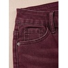 image:imageSidefeel Womens Jeans High Waisted Stretchy Cropped Skinny Jeans Trendy Cross Raw Hem Summer Capri Pants with PocketsBurgundy