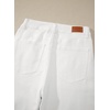 image:imageSidefeel Womens Jeans High Waisted Stretchy Wide Leg Jeans Trendy Seamed Front Baggy Loose Denim Pants with PocketsCream White