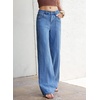 image:imageSidefeel Womens Jeans High Waisted Stretchy Wide Leg Jeans Trendy Seamed Front Baggy Loose Denim Pants with PocketsLight Blue