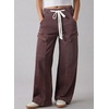 image:imageSidefeel Womens MidLow Rise Baggy Jeans Elastic Waist Drawtring Y2K Stretchy Wide Leg Cargo Boyfriend Oversized Denim PantsCoffee