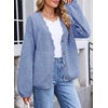 image:imageSidefeel Womens Oversized Cardigan Sweaters Long Sleeve Button Down Open Front Knit Jacket Coat with PocketsAshleigh Blue