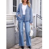 image:imageSidefeel Womens Oversized Cardigan Sweaters Long Sleeve Button Down Open Front Knit Jacket Coat with PocketsAshleigh Blue