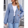 image:imageSidefeel Womens Oversized Cardigan Sweaters Long Sleeve Button Down Open Front Knit Jacket Coat with PocketsAshleigh Blue