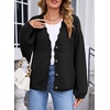 image:imageSidefeel Womens Oversized Cardigan Sweaters Long Sleeve Button Down Open Front Knit Jacket Coat with PocketsBlack