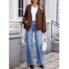 image:imageSidefeel Womens Oversized Cardigan Sweaters Long Sleeve Button Down Open Front Knit Jacket Coat with PocketsDark Brown