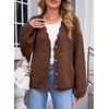 image:imageSidefeel Womens Oversized Cardigan Sweaters Long Sleeve Button Down Open Front Knit Jacket Coat with PocketsDark Brown