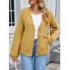 image:imageSidefeel Womens Oversized Cardigan Sweaters Long Sleeve Button Down Open Front Knit Jacket Coat with PocketsGinger