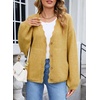 image:imageSidefeel Womens Oversized Cardigan Sweaters Long Sleeve Button Down Open Front Knit Jacket Coat with PocketsGinger