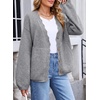 image:imageSidefeel Womens Oversized Cardigan Sweaters Long Sleeve Button Down Open Front Knit Jacket Coat with PocketsGray
