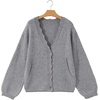 image:imageSidefeel Womens Oversized Cardigan Sweaters Long Sleeve Button Down Open Front Knit Jacket Coat with PocketsGray