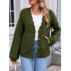 image:imageSidefeel Womens Oversized Cardigan Sweaters Long Sleeve Button Down Open Front Knit Jacket Coat with PocketsGreen