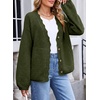 image:imageSidefeel Womens Oversized Cardigan Sweaters Long Sleeve Button Down Open Front Knit Jacket Coat with PocketsGreen