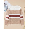 image:imageSidefeel Womens Oversized Sweaters Striped Crochet Boat Neck Hollow Out Lightweight Long Sleeve Knit Trendy Pullover TopsBrown