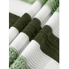image:imageSidefeel Womens Oversized Sweaters Striped Crochet Boat Neck Hollow Out Lightweight Long Sleeve Knit Trendy Pullover TopsGreen