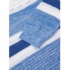 image:imageSidefeel Womens Oversized Sweaters Striped Crochet Boat Neck Hollow Out Lightweight Long Sleeve Knit Trendy Pullover TopsSky Blue