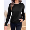 image:imageSidefeel Womens Pullover Sweaters Ruffle Long Sleeve Mock Neck Casual Knit Jumper TopsBlack