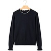 image:imageSidefeel Womens Pullover Sweaters Ruffle Long Sleeve Mock Neck Casual Knit Jumper TopsBlack