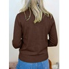 image:imageSidefeel Womens Pullover Sweaters Ruffle Long Sleeve Mock Neck Casual Knit Jumper TopsCoffee