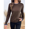 image:imageSidefeel Womens Pullover Sweaters Ruffle Long Sleeve Mock Neck Casual Knit Jumper TopsCoffee