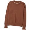 image:imageSidefeel Womens Pullover Sweaters Ruffle Long Sleeve Mock Neck Casual Knit Jumper TopsTawny