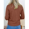 image:imageSidefeel Womens Pullover Sweaters Ruffle Long Sleeve Mock Neck Casual Knit Jumper TopsTawny