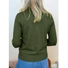 image:imageSidefeel Womens Pullover Sweaters Ruffle Long Sleeve Mock Neck Casual Knit Jumper TopsVineyard Green