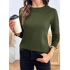 image:imageSidefeel Womens Pullover Sweaters Ruffle Long Sleeve Mock Neck Casual Knit Jumper TopsVineyard Green