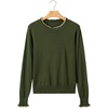 image:imageSidefeel Womens Pullover Sweaters Ruffle Long Sleeve Mock Neck Casual Knit Jumper TopsVineyard Green
