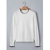 image:imageSidefeel Womens Pullover Sweaters Ruffle Long Sleeve Mock Neck Casual Knit Jumper TopsWhite