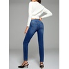 image:imageSidefeel Womens Skinny Jeans Straight Leg High Waisted Stretchy Ankle Denim Pants with Patch PocketsBlue