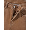 image:imageSidefeel Womens Straight Leg Jeans High Waisted Stretchy Jeans Zimbaplatinum Wide Leg Ankle Denim Pants with PocketsBrown