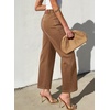 image:imageSidefeel Womens Straight Leg Jeans High Waisted Stretchy Jeans Zimbaplatinum Wide Leg Ankle Denim Pants with PocketsBrown