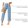 image:imageSidefeel Womens Straight Leg Jeans High Waisted Stretchy Jeans Zimbaplatinum Wide Leg Ankle Denim Pants with PocketsLight Blue