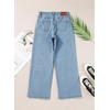 image:imageSidefeel Womens Straight Leg Jeans High Waisted Stretchy Jeans Zimbaplatinum Wide Leg Ankle Denim Pants with PocketsLight Blue
