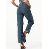 image:imageSidefeel Womens Straight Leg Jeans High Waisted Stretchy Jeans Zimbaplatinum Wide Leg Ankle Denim Pants with PocketsVintage Blue