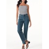 image:imageSidefeel Womens Straight Leg Jeans High Waisted Stretchy Jeans Zimbaplatinum Wide Leg Ankle Denim Pants with PocketsVintage Blue