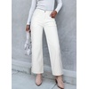 image:imageSidefeel Womens Straight Leg Jeans High Waisted Stretchy Jeans Zimbaplatinum Wide Leg Ankle Denim Pants with PocketsWhite