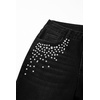 image:imageSidefeel Womens Straight Leg Jeans High Waisted Stretchy Rhinestone Wide Leg Denim PantsBlack