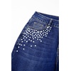 image:imageSidefeel Womens Straight Leg Jeans High Waisted Stretchy Rhinestone Wide Leg Denim PantsBluing