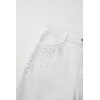 image:imageSidefeel Womens Straight Leg Jeans High Waisted Stretchy Rhinestone Wide Leg Denim PantsWhite