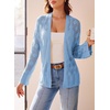 image:imageSidefeel Womens Summer Cardigan Sweaters Long Sleeve Open Front Crochet See Through Lightweight Kimonos Boho Beach Cover UpsLight Blue