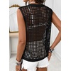 image:imageSidefeel Womens Summer Crochet Tank Tops V Neck Hollow Out Knit Sleeveless Beach Cover Ups TopBlack
